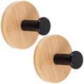 Haczyk wieszak samoprzylepny drewniany metalowy czarny 5 cm 2 szt.